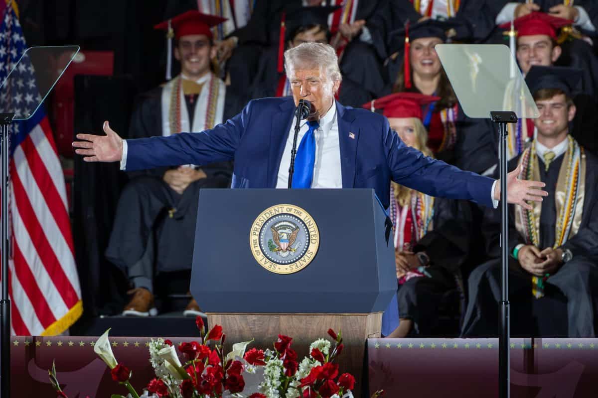 President Donald J. Trump gave the commencement speech to The University of Alabama's class of 2025. 
